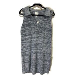 Softies Sleeveless Johnny Collar Lounge‎ Dress Heather Indigo Small NEW